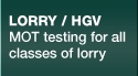 Lorry / HGV MOT Button